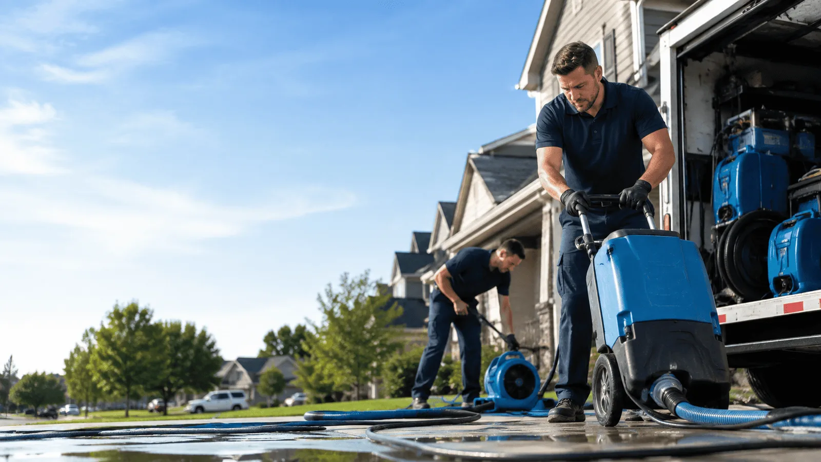 Burst Pipe Damage Cleanup being performed in Greensburg, PA